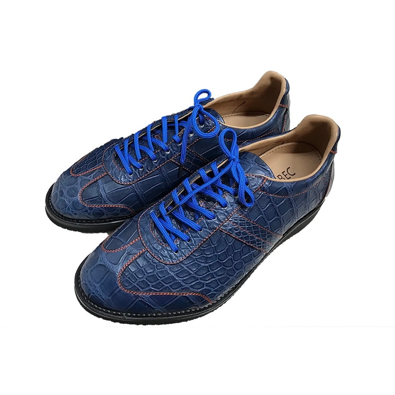 クロコダイル マット 丸藤正道モデルスニーカー インディゴブルー