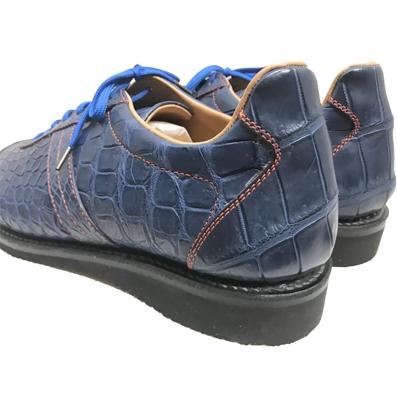 クロコダイル マット 丸藤正道モデルスニーカー インディゴブルー