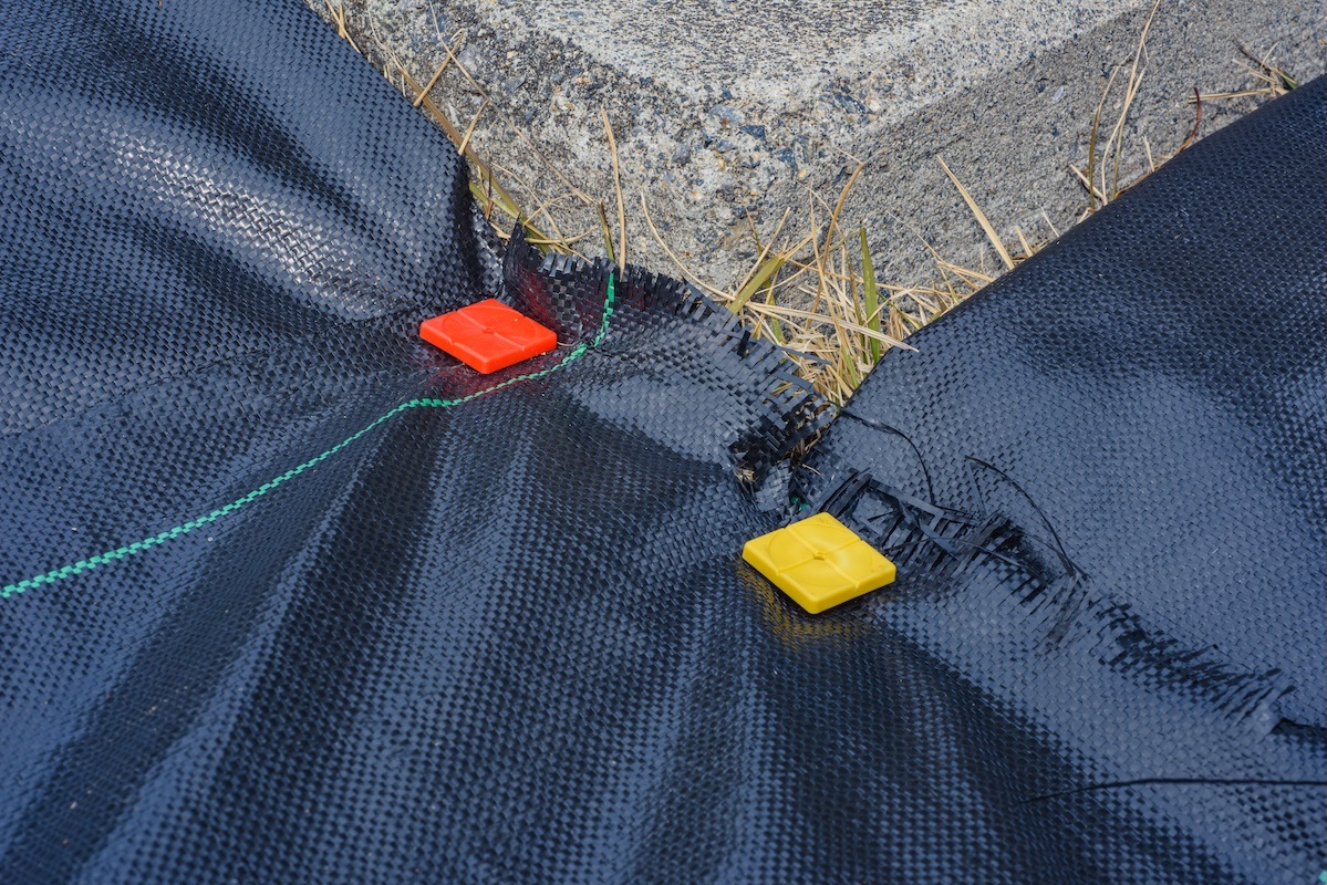 プラシート止め杭　頭部30角 NO.プレート対応　プレートくんタイプ 200本セット　ABS製 シートの止め杭として大活躍