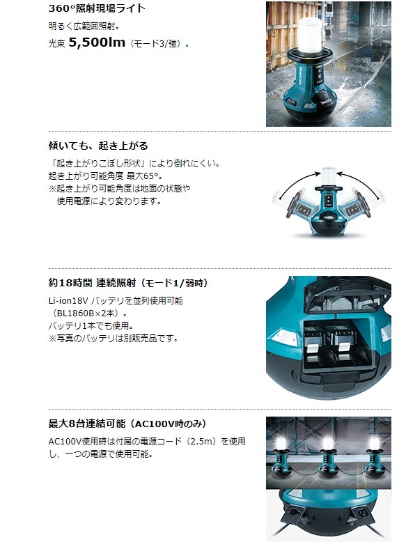 マキタ 充電式エリアライト マキタ 充電式エリアライト ML810 | 充電工具,ライト・ラジオ