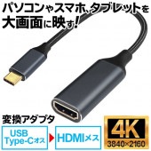 USB Type-C → HDMI 変換アダプター iPhone スマホ タブレット 大画面化 テレビ PCモニター ◇ Type-C変換HOU
