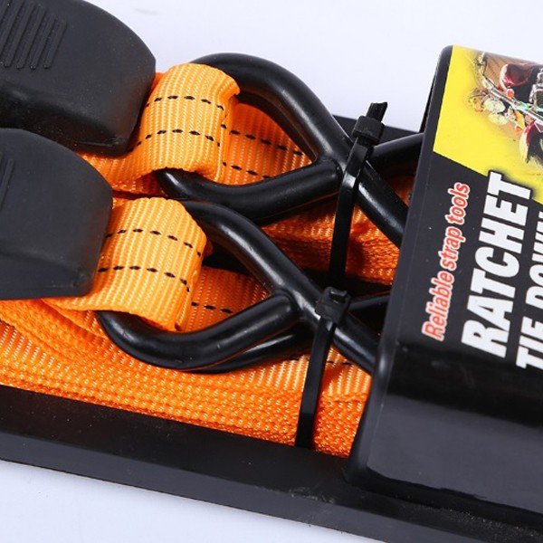 ラッシングベルト 2本セット 2.1m ラチェット機能付 S字フック付