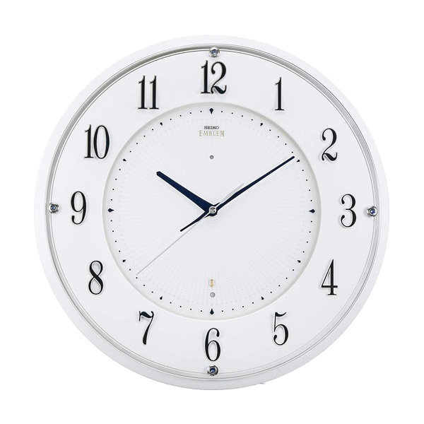 Y☆592　SEIKO　電波掛時計　EMBLEM　HS543W　未使用品！！ エンブレム 壁掛け時計 セイコー 電波 静音 電波時計 掛時計