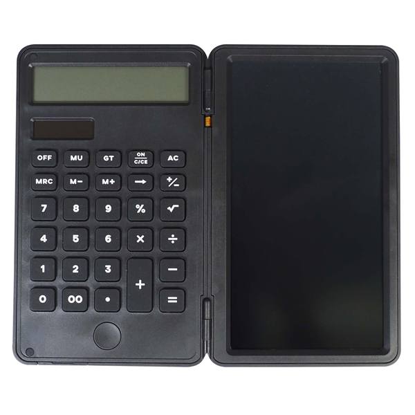 電子メモパッド 電卓付き 手帳型 専用ペン付き 薄型 軽量 ◇ 電卓付