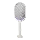 2in1電撃蚊取りラケット 置き型 ラケット型 ブルーライト誘引 USB充電式 軽量 ◇ 2in1電撃ラケット