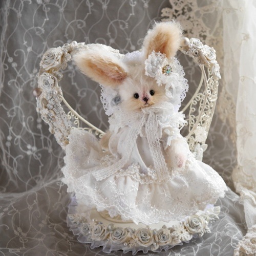 田中富美子先生　作家　ベア台座付き 田中富美子【うさぎ】 | 清里高原メイフェア