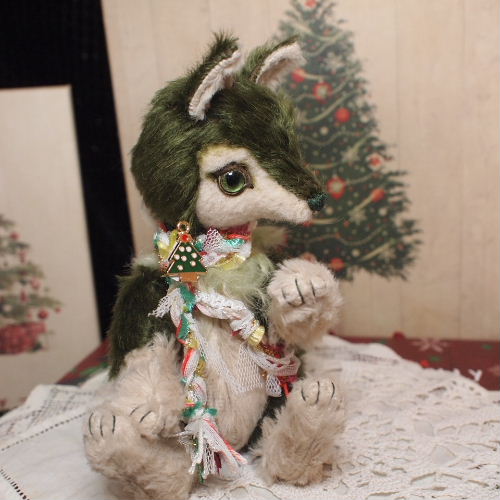 人気テディベアアニマル作家 Mori’s Bear 森脇由美子さま 青狼 Mori's Bear 森脇由美子様 オオカミさん テディベア