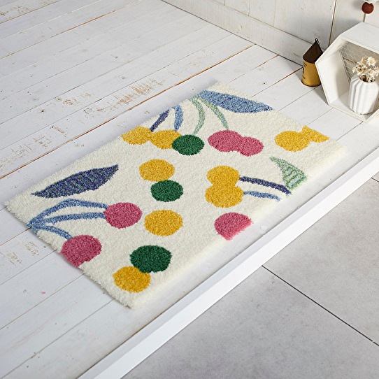 お花をカラフルに彩ったマット ポポロマット 45×75cm | カーテングッズ