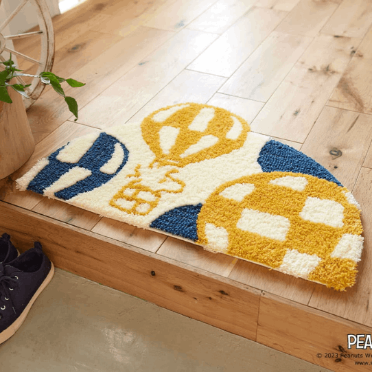 バルーンとウッドストックのラグ 48×70cm | カーテングッズ,ラグ | 1cm