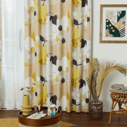 レトロポップなアナログ感がかわいいカーテン 遮光カーテン 形態安定