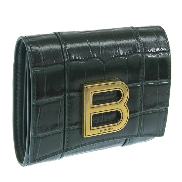 バレンシアガ 財布 レディース 三つ折り財布 アウトレット レザー 薄いグリーン 6348341LRGM3011 BALENCIAGA|財布|BALENCIAGA