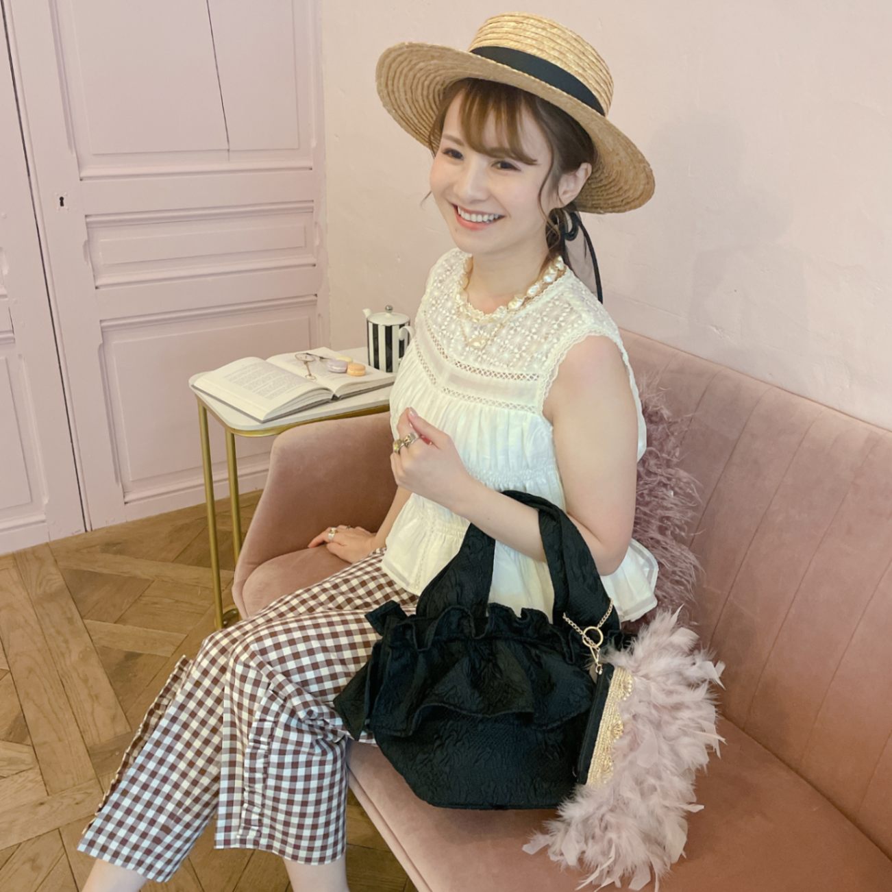 14時までの注文で即日配送 5/8迄の出品！saha by elliee フリルバッグ