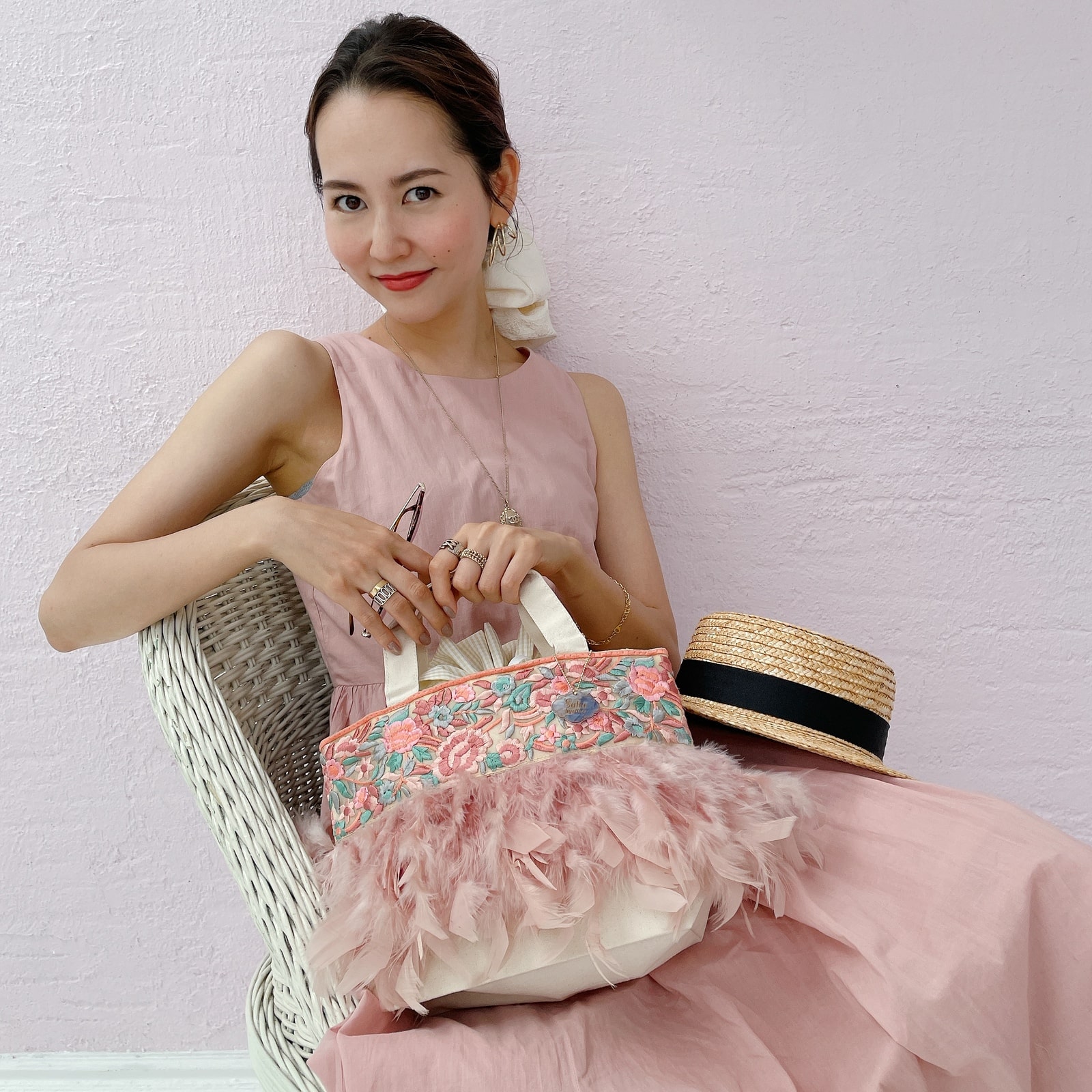 Saha by elliee fluffy BASKET〜Coral Wink〜 トート Coral Wink | BAG・Accessory,♡Fluffyシリーズ