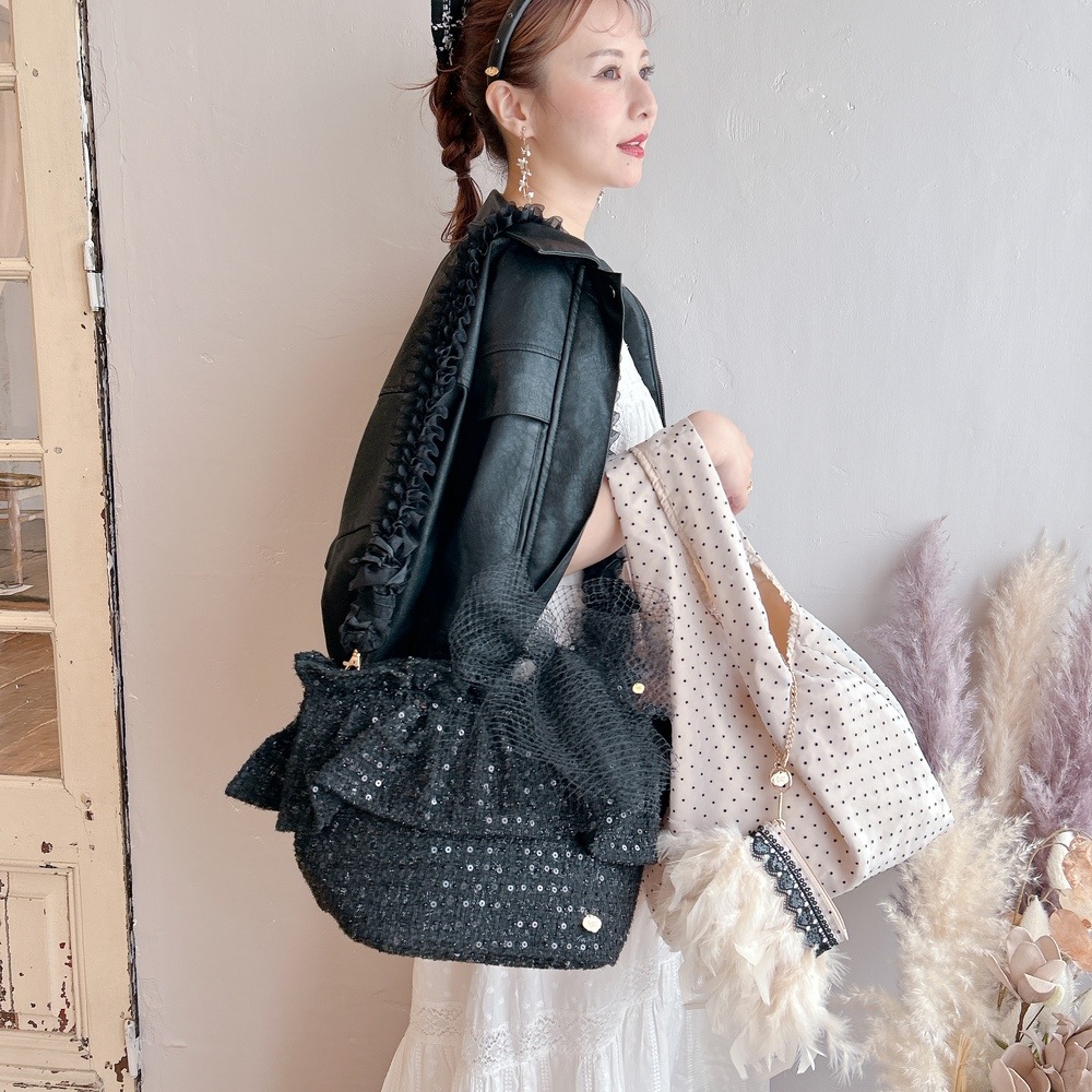 フリルバッグ Tweedy Bebe【ブラック】2サイズ | BAG・Accessory