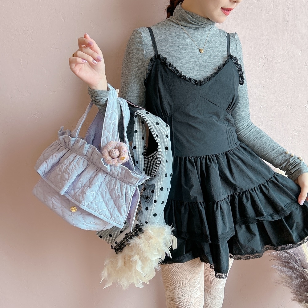 レギュラーフリルバッグ Quilting Frill Bebe【ラベンダー/レモン