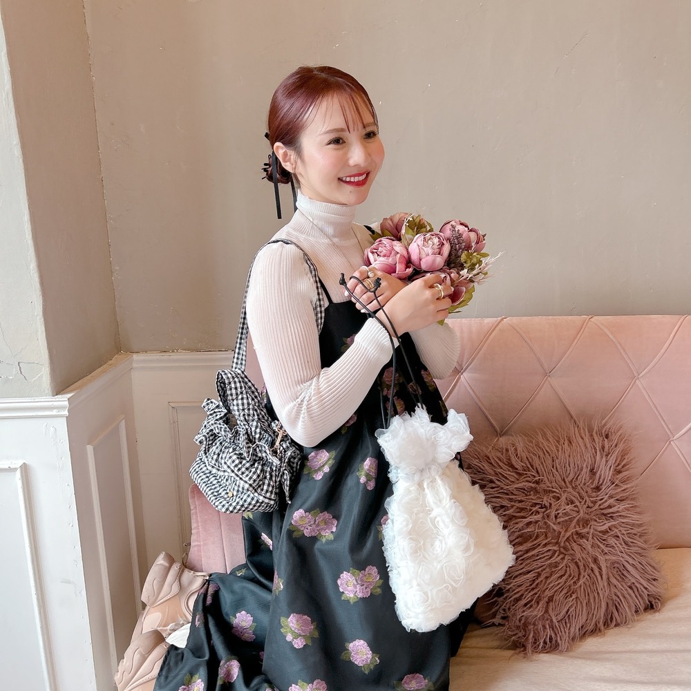 ミニフリルバッグ Quilting Frill Bebe【レモン/ネイビー/ギンガム