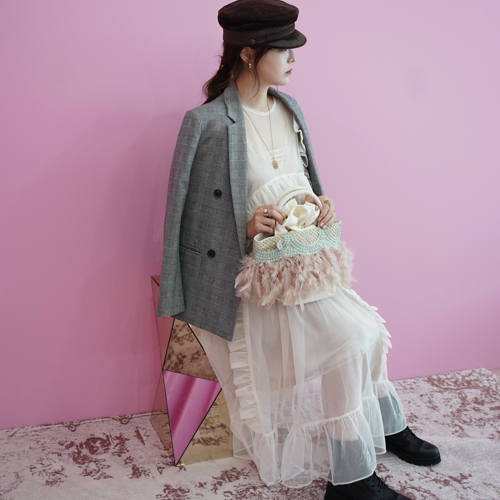 【美品】 ELLIE キャメル　フード付き　シルキージップフーディ 楽天市場】スカート レディース ボトムス ミニスカート シャギー