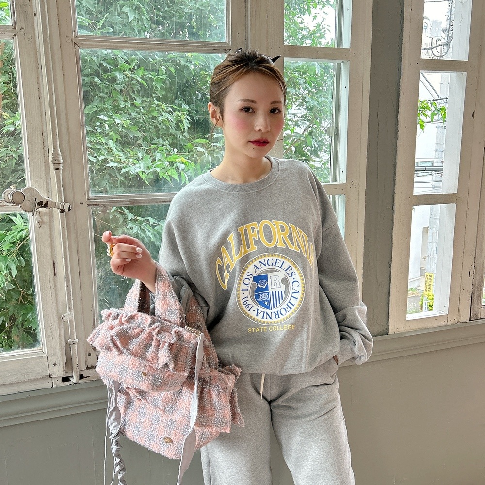 フリルバッグ Tweedy Bebe【ピーチ×シルバー】2サイズ | BAG