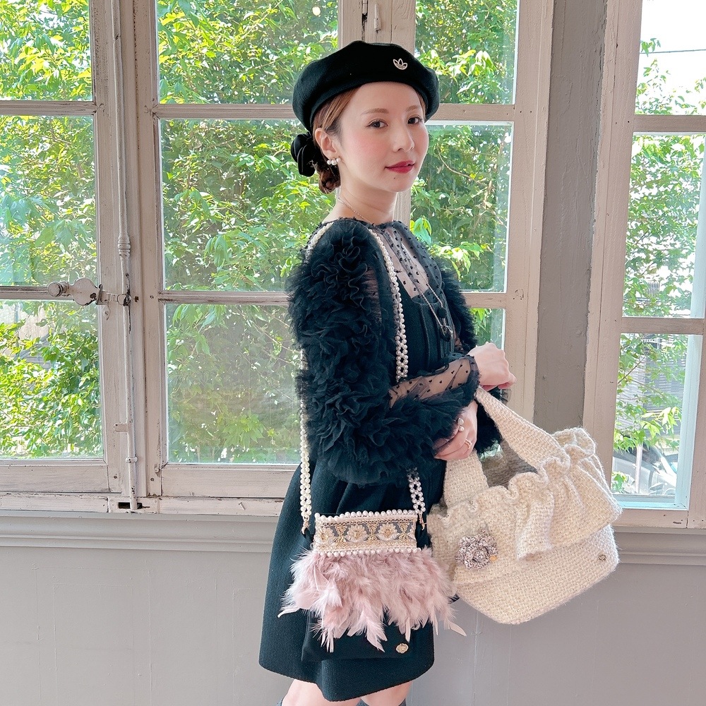 フリルバッグ Tweedy Bebe【アイボリー】1サイズ | BAG,♡Frill