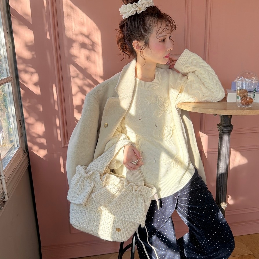 フリルバッグ Tweedy Bebe【アイボリー】1サイズ | BAG,♡Frill
