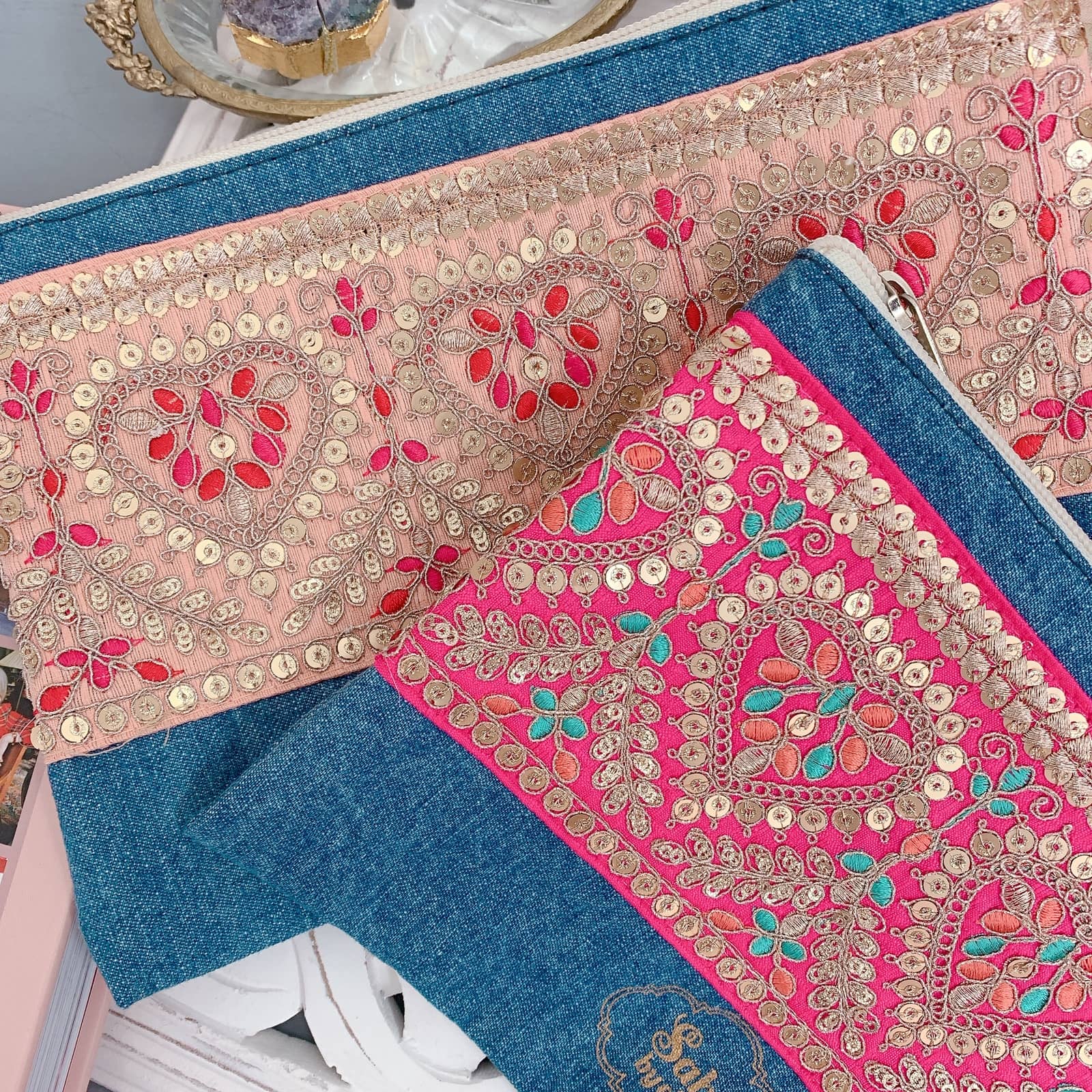 �ݡ��� Shabby Denim Pouch