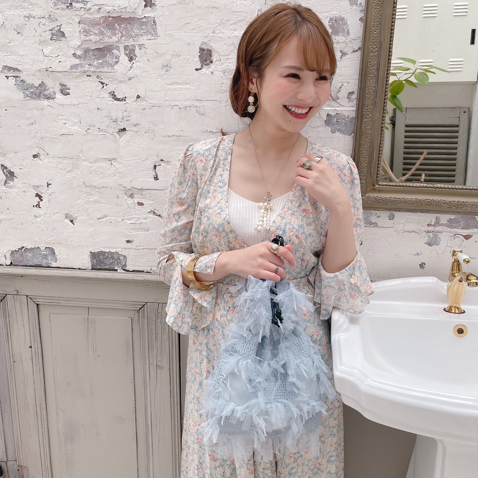 巾着バッグ☆anemone 再販ナシミナペルホネン ドローストリングバッグ