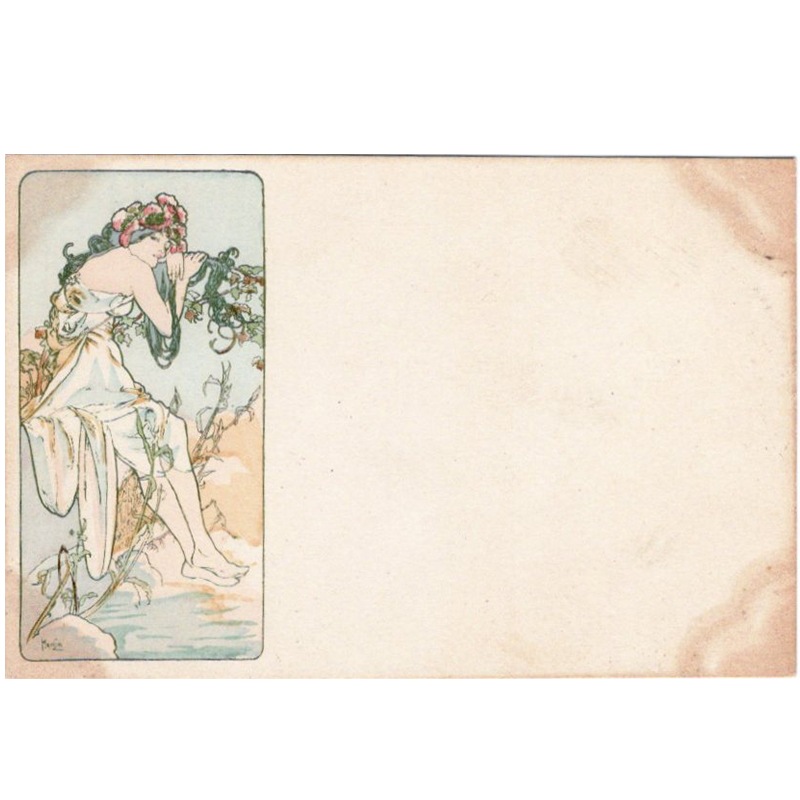 アルフォンヌ・ミュシャ「夏」リトグラフ美品です。 Amazon.co.jp