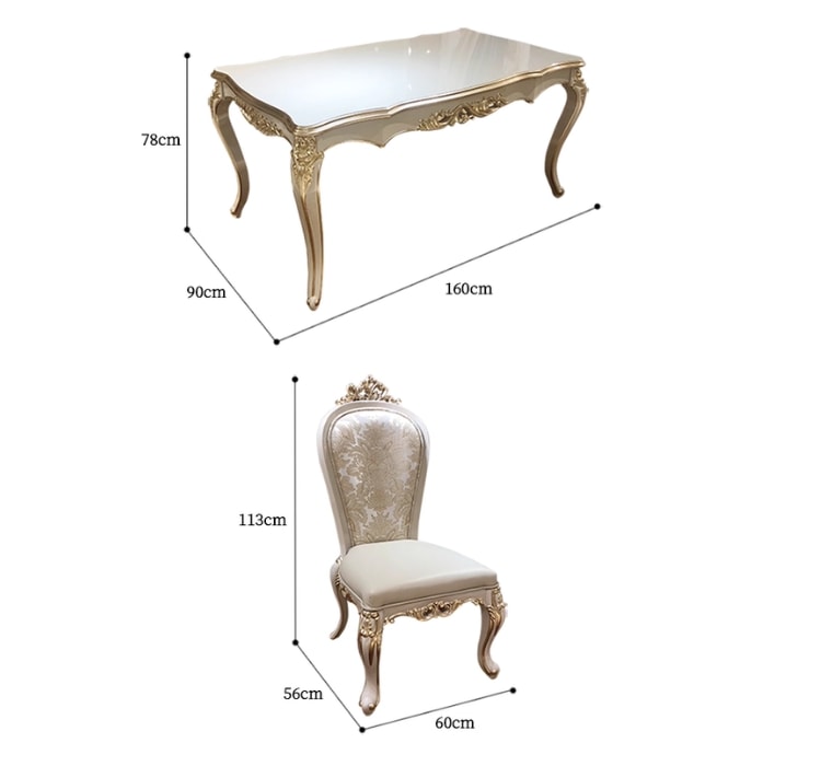 年末特別15％値引！条件は要問い合わせ！～Gシリーズフレンチ宮廷調の優雅なダイニング5点セット