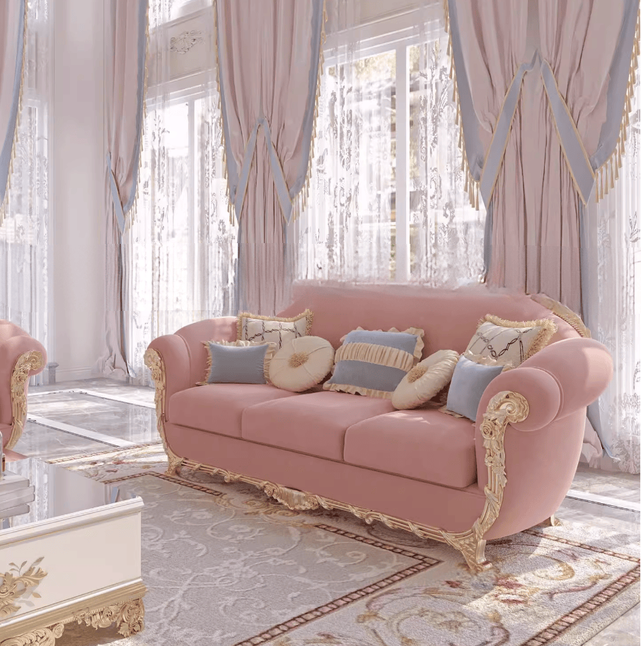 11/20まで最大15%お値引き!条件は要問い合わせ!~ロココ調・姫系・ヨーロピアン・王室・宮殿風3人がけソファ