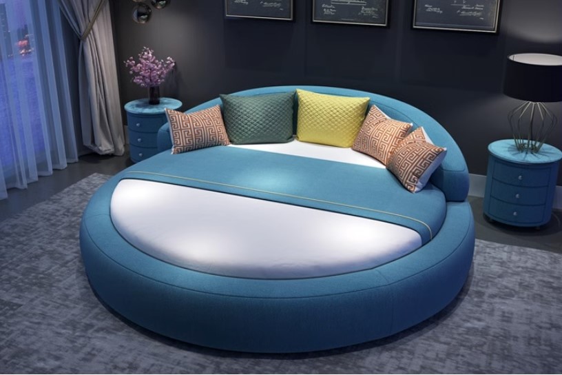 年末特別15％値引！条件は要問い合わせ！～モダン円形ベッド（マットレス付き）