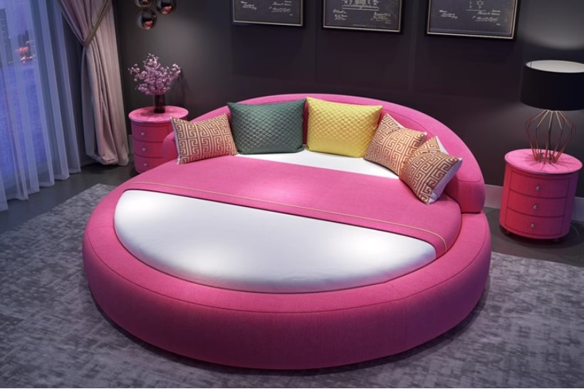 年末特別15％値引！条件は要問い合わせ！～モダン円形ベッド（マットレス付き）