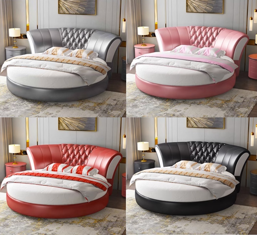 年末特別15％値引！条件は要問い合わせ！～モダン円形ベッド（マットレス付き）