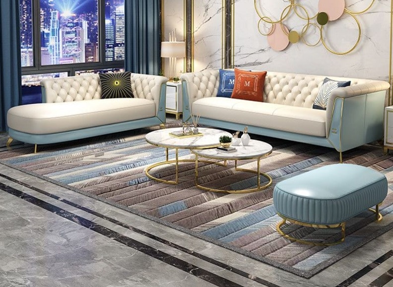 ソファ ソファー モダンデザインレザーソファ リビングダイニング ダイニングソファ 左アーム 2人掛け モダンデザインレザーソファ リビングダイニングセット 4点セット