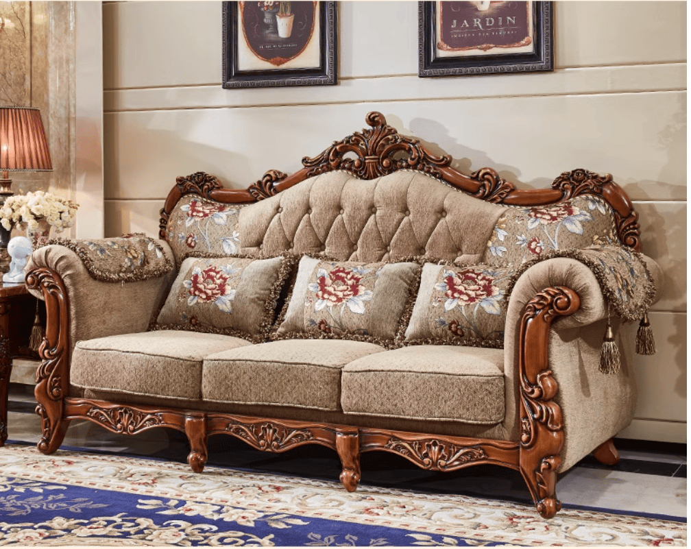 11/20まで最大15%お値引き!条件は要問い合わせ!~ロココ花柄ファブリックソファ