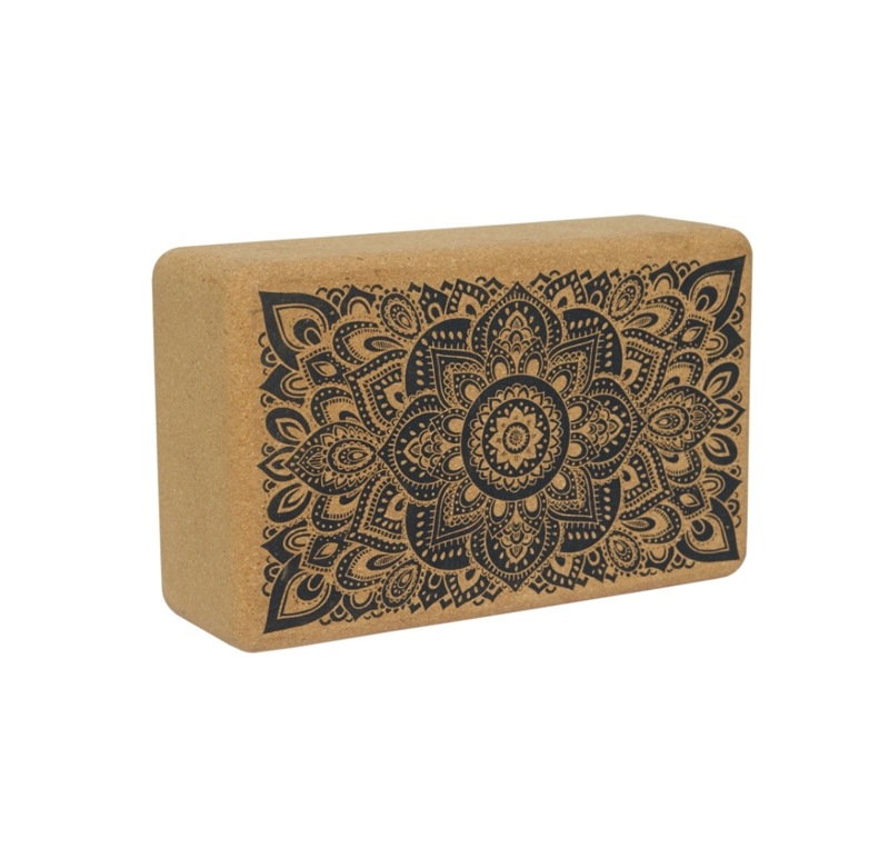 CORK YOGA BLOCK コルクヨガブロック　MANDALA BLACK マンダラブラック
