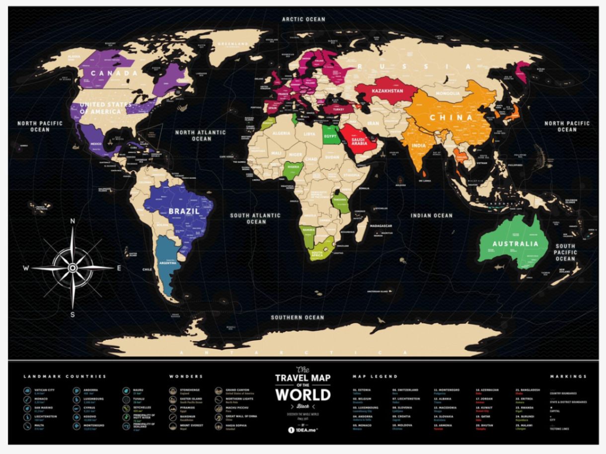 Travel Map Black World トラベルマップ ブラック ワールド