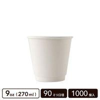 二重 ホワイト 9oz(270ml) 90mm口径 断熱カップ【1000個入】|二重断熱カップ|カップ・ボトル・フタ