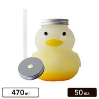 アヒル 470ml ドリンクボトル タピオカストロー/フタ付き 【50個入】|ドリンクボトル|カップ・ボトル・フタ