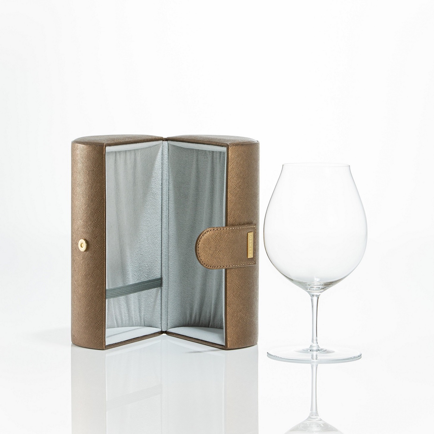 バレリーナ ワイングラスⅢ ダークゴールドケース セット（グラス1脚+