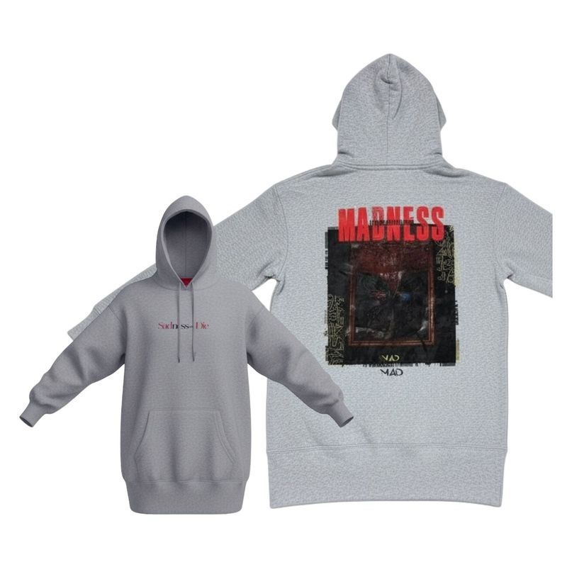 MAD fluffy sherpa hoodie��LIGHT GRAY��