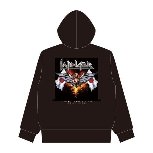WINGER / JAPAN WING BLACK PULLOVER HOODIE