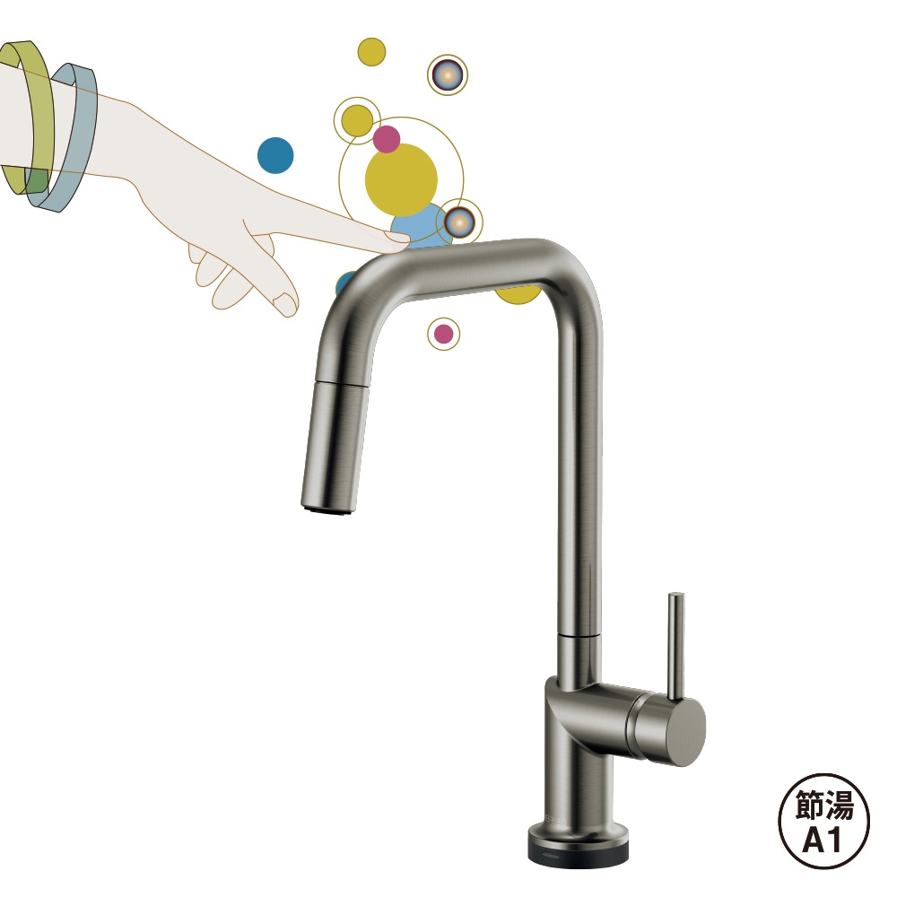 Odin（オーディン）【タッチ水栓 Square Spout】｜ルクゼスチール＜64065LF-SLLHP-HLK175-SL＞