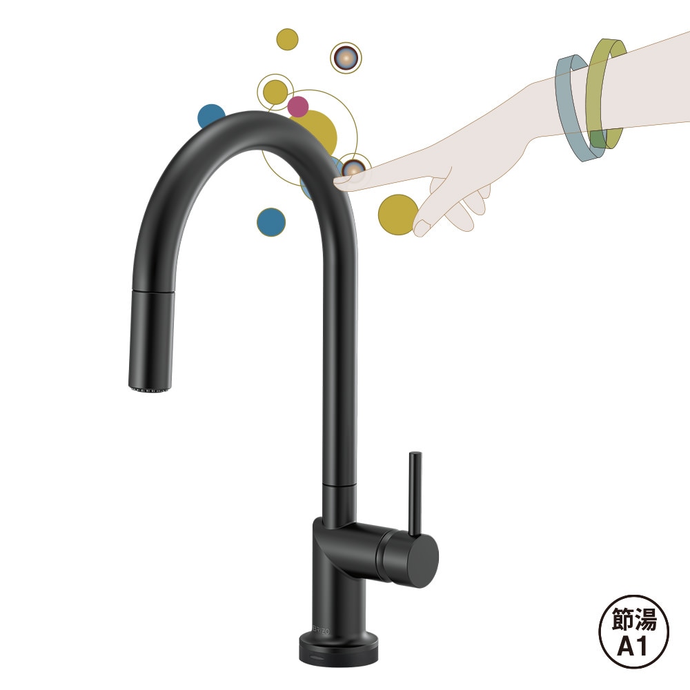 Odin（オーディン）【タッチ水栓】｜マットブラック＜64075LF-BLLHP-HLK175-BL＞