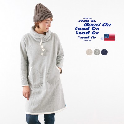 GOOD ON（グッドオン）ロールネックワンピース ワイド / 裏起毛 フリース / アメリカ製生地 / 日本製 / レディース / GOOP1805|スウェット|ニット・スウェット