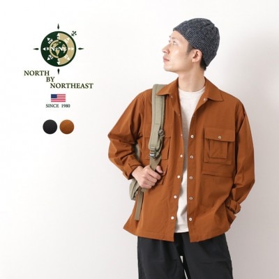 【2点で10%OFF対象】【80％OFF】NORTH BY NORTHEAST（ノースバイノースイースト） ストレッチ マルチポケット ロングスリーブ シャツ / シャツジャケット / 長袖 無地 /
