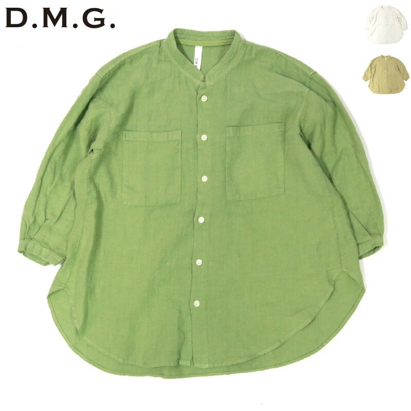 DMG ディーエムジー ナチュラルリネン七部袖シャツ