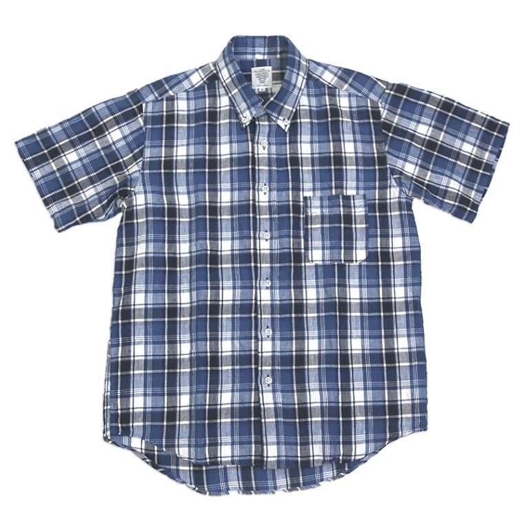 CHEST/チェスト　麻チェック半袖シャツ 76009