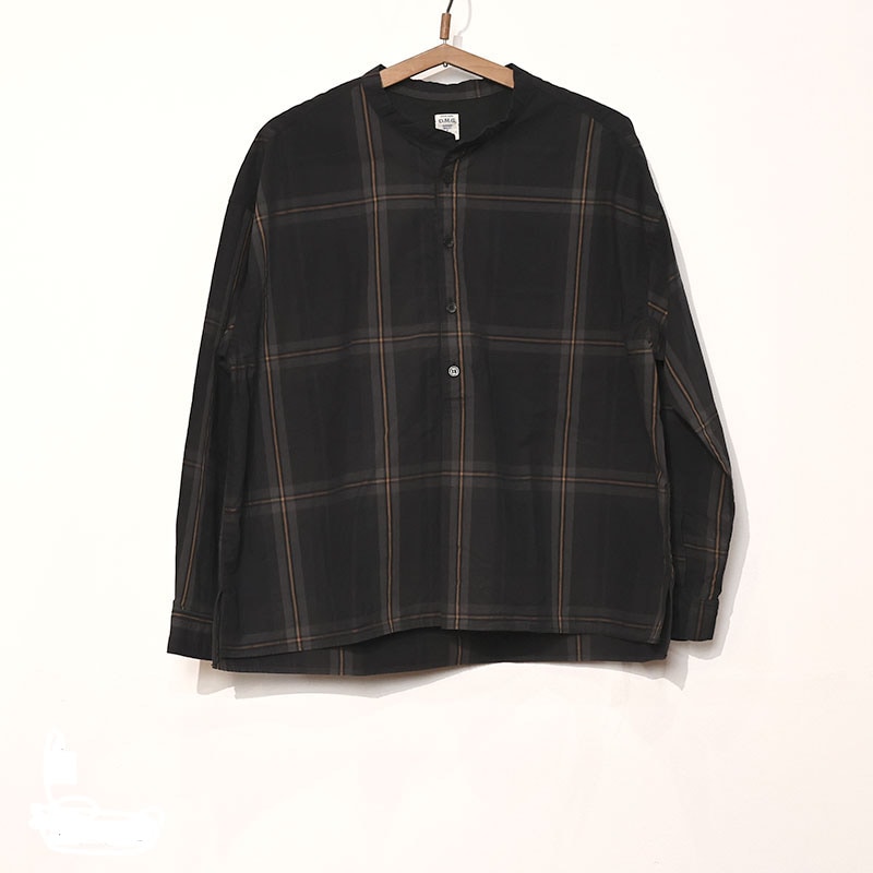 DMG/ディーエムジー タイプライターチェック スタンドカラーシャツ