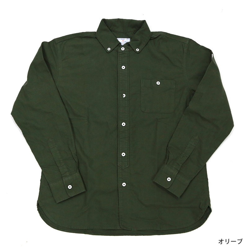 アルボーマレー 両面起毛プチボタンダウンフランネルシャツ/無地ネルの