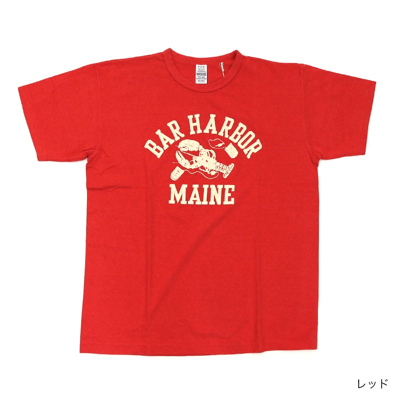 ウエアハウス　レンガ色WAREHOUSE BAR HARBOR Tシャツ WAREHOUSE/ウエアハウス 2nd hand 「BAR HARBOR」 半袖Tシャツの通販